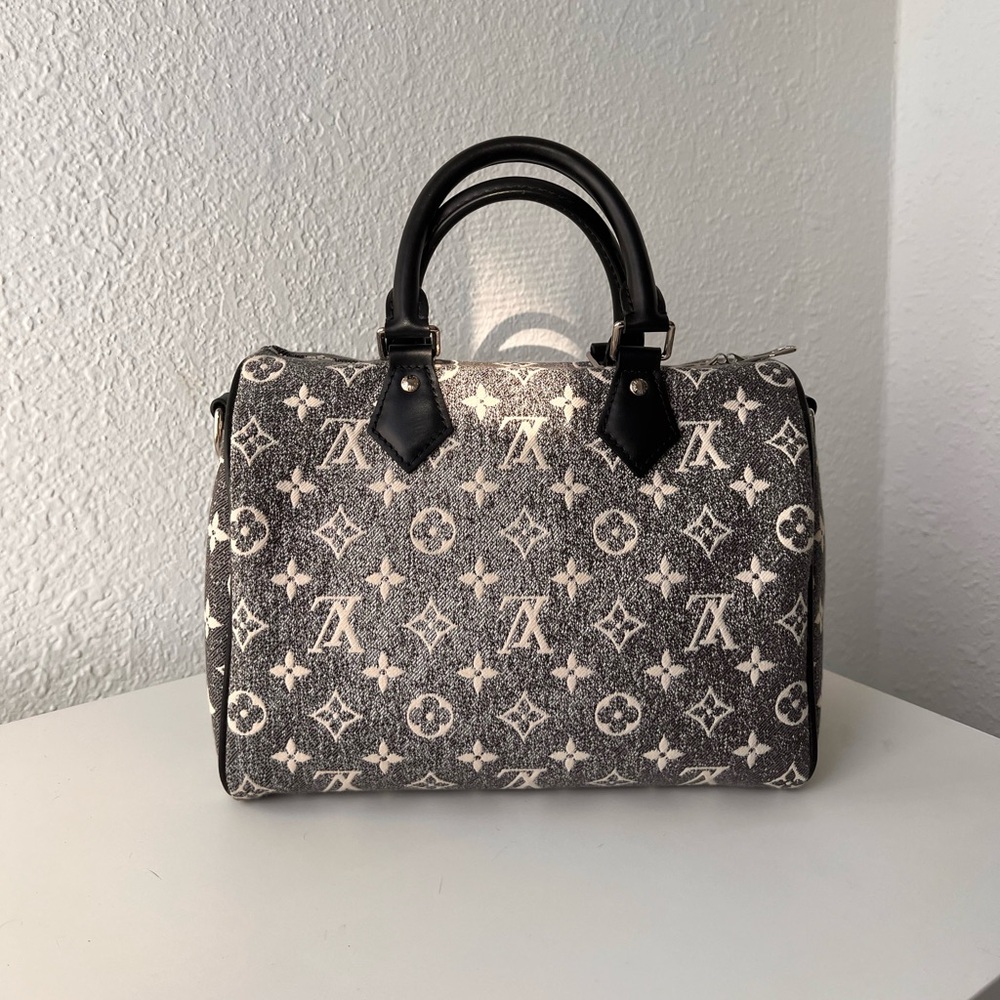 Louis Vuitton Speedy Bandouliere Duffle 25 Navy Blue/Grey  Denim Jacquard